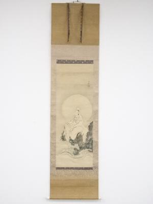 JAPANESE HANGING SCROLL / HAND PAINTED / KANNON GODDESS OF MERCY